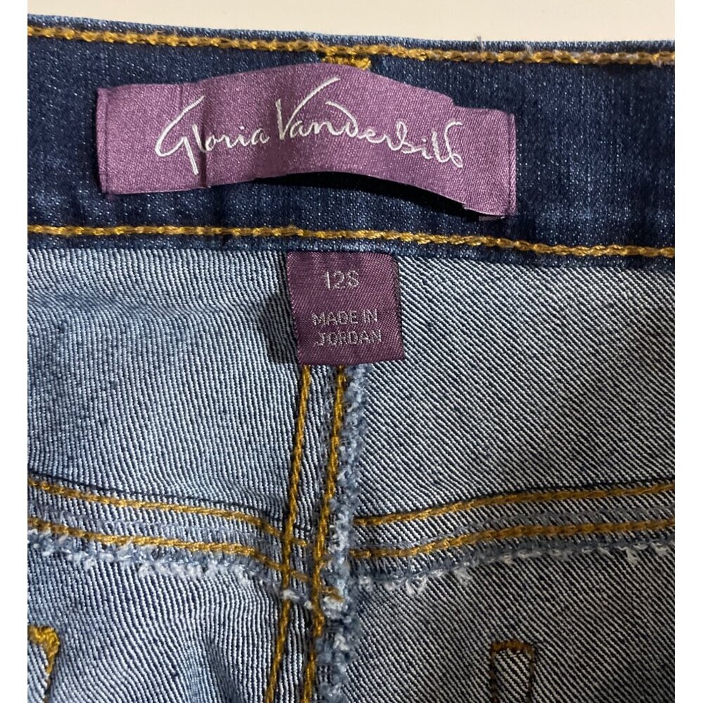 Gloria Vanderbilt Amanda Bootcut Dark Blue Denim Jeans Size 12S *Flaw - Picture 6 of 8